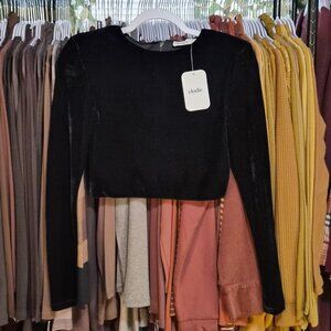 NWT Elodie Velvet Crop Top